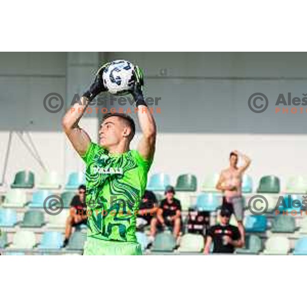 in action during Prva liga Telemach 2025/2026 football match between Primorje and Domzale in Ajdovscina, Slovenia on July 19, 2025