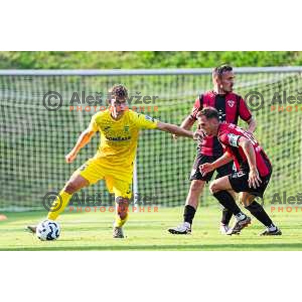 in action during Prva liga Telemach 2025/2026 football match between Primorje and Domzale in Ajdovscina, Slovenia on July 19, 2025