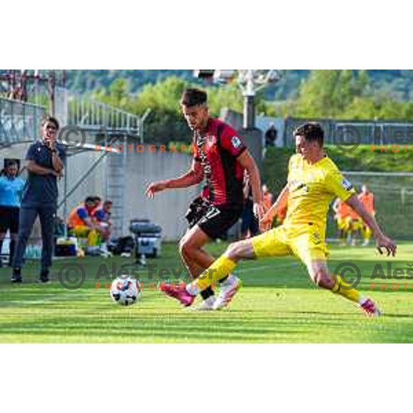 in action during Prva liga Telemach 2025/2026 football match between Primorje and Domzale in Ajdovscina, Slovenia on July 19, 2025