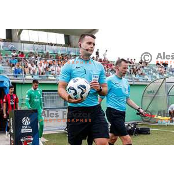in action during Prva liga Telemach 2025/2026 football match between Primorje and Domzale in Ajdovscina, Slovenia on July 19, 2025