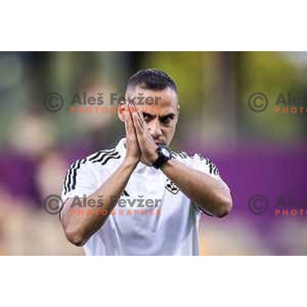 Tugberk Tanrivermis, head coach of NK Maribor during Prva liga Telemach 2025/26 football match between NK Maribor and NK Celje in Maribor, Ljudski vrt, Slovenia on July 20, 2025. Photo: Jure Banfi