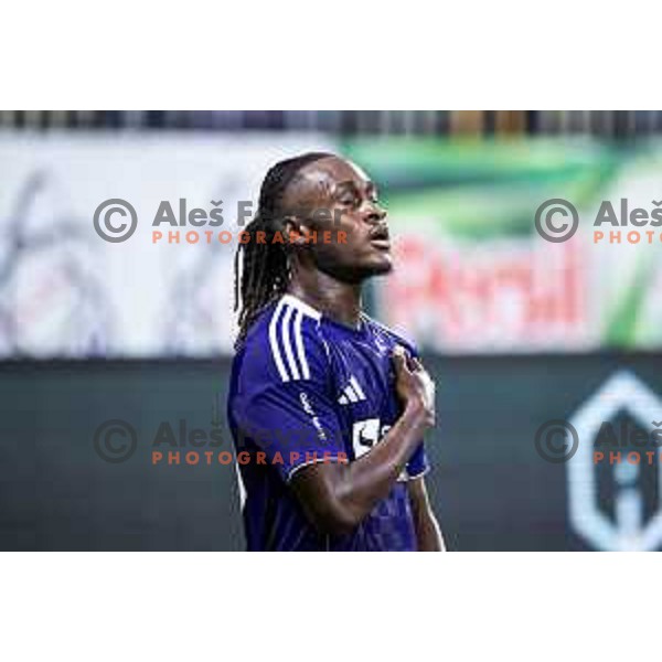 Orphe Mbina celebrates goal during Prva liga Telemach 2025/26 football match between NK Maribor and NK Celje in Maribor, Ljudski vrt, Slovenia on July 20, 2025. Photo: Jure Banfi