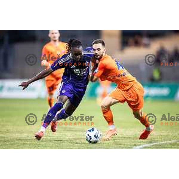 Orphe Mbina in action during Prva liga Telemach 2025/26 football match between NK Maribor and NK Celje in Maribor, Ljudski vrt, Slovenia on July 20, 2025. Photo: Jure Banfi