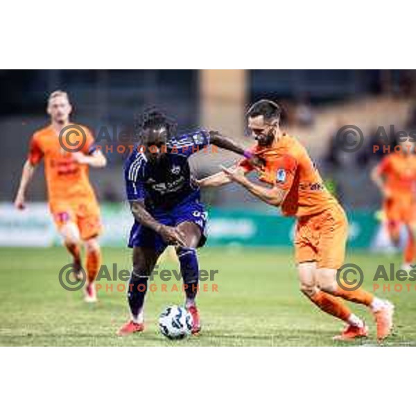Orphe Mbina in action during Prva liga Telemach 2025/26 football match between NK Maribor and NK Celje in Maribor, Ljudski vrt, Slovenia on July 20, 2025. Photo: Jure Banfi