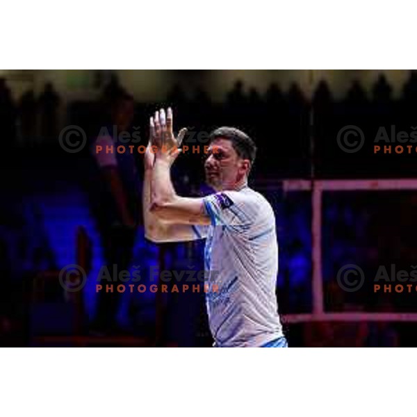 Dejan Vincic during Men’s Volleyball Nations League match between Slovenia and Serbia in Ljubljana, Slovenia on July 20, 2025. Photo Grega Valancic
