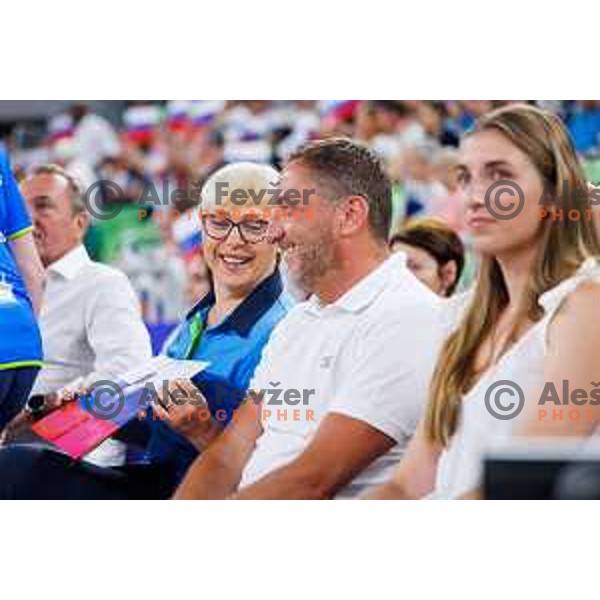 Natasa Pirc Musar president of Slovenia during Men’s Volleyball Nations League match between Slovenia and Serbia in Ljubljana, Slovenia on July 20, 2025. Photo Grega Valancic