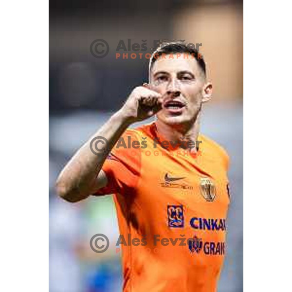 Mario Kvesic celebrates goal during Prva liga Telemach 2025/26 football match between NK Maribor and NK Celje in Maribor, Ljudski vrt, Slovenia on July 20, 2025. Photo: Jure Banfi