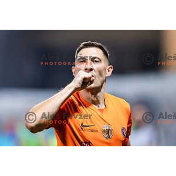 Mario Kvesic celebrates goal during Prva liga Telemach 2025/26 football match between NK Maribor and NK Celje in Maribor, Ljudski vrt, Slovenia on July 20, 2025. Photo: Jure Banfi