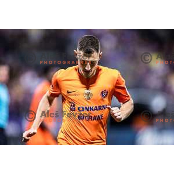 Mario Kvesic in action during Prva liga Telemach 2025/26 football match between NK Maribor and NK Celje in Maribor, Ljudski vrt, Slovenia on July 20, 2025. Photo: Jure Banfi