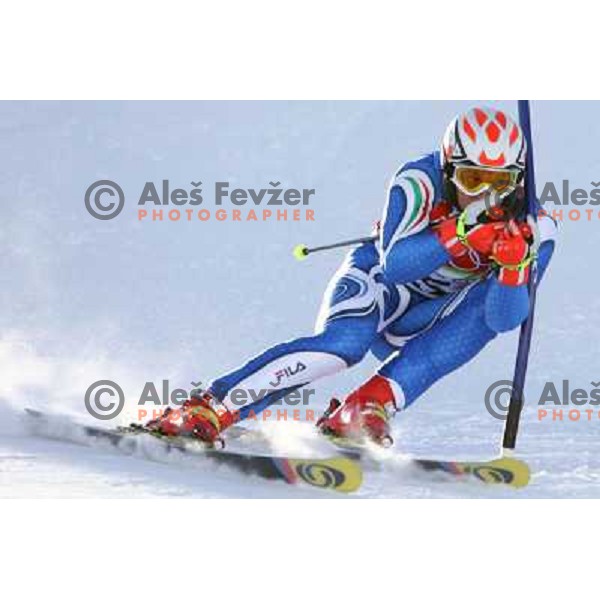 Max Blardone (ITA) skiing at 2006 Torino Winter Olympic games men\'s Giant Slalom in Sestriere on February 20, 2006