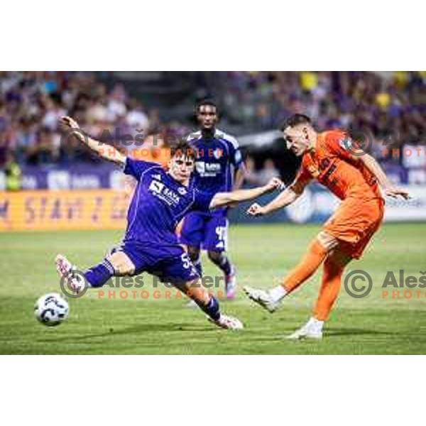 Mario Kvesic in action during Prva liga Telemach 2025/26 football match between NK Maribor and NK Celje in Maribor, Ljudski vrt, Slovenia on July 20, 2025. Photo: Jure Banfi