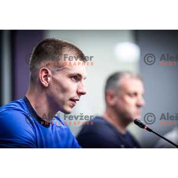 Mark Zabukovnik at the press conference after Prva liga Telemach 2025/26 football match between NK Maribor and NK Celje in Maribor, Ljudski vrt, Slovenia on July 20, 2025. Photo: Jure Banfi