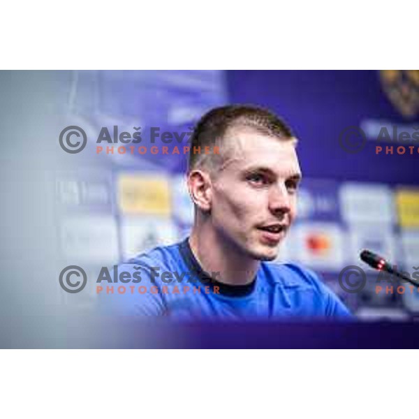 Mark Zabukovnik at the press conference after Prva liga Telemach 2025/26 football match between NK Maribor and NK Celje in Maribor, Ljudski vrt, Slovenia on July 20, 2025. Photo: Jure Banfi