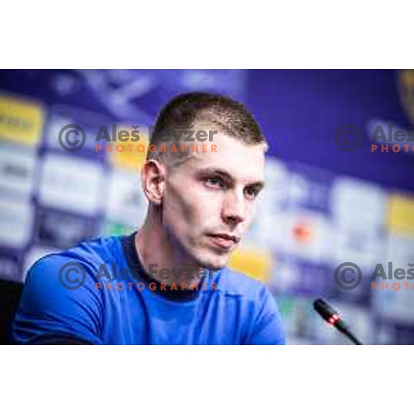 Mark Zabukovnik at the press conference after Prva liga Telemach 2025/26 football match between NK Maribor and NK Celje in Maribor, Ljudski vrt, Slovenia on July 20, 2025. Photo: Jure Banfi