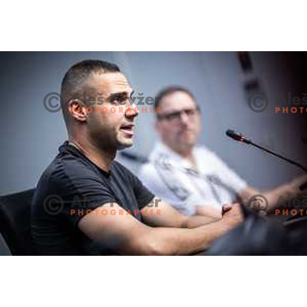 Tugberk Tanrivermis, head coach of NK Maribor at the press conference after Prva liga Telemach 2025/26 football match between NK Maribor and NK Celje in Maribor, Ljudski vrt, Slovenia on July 20, 2025. Photo: Jure Banfi
