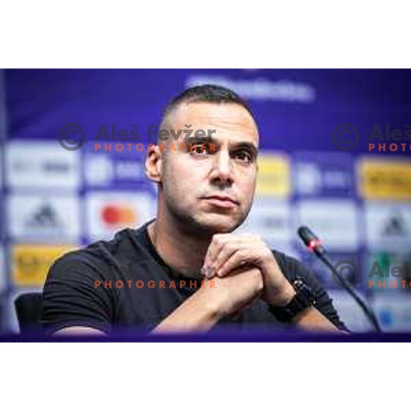 Tugberk Tanrivermis, head coach of NK Maribor at the press conference after Prva liga Telemach 2025/26 football match between NK Maribor and NK Celje in Maribor, Ljudski vrt, Slovenia on July 20, 2025. Photo: Jure Banfi