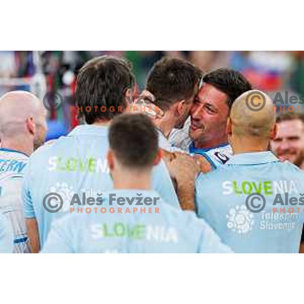 Dejan Vincic during Dejan Vincic farewell after Men’s Volleyball Nations League match between Slovenia and Serbia in Ljubljana, Slovenia on July 20, 2025. Photo Grega Valancic