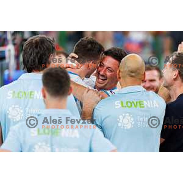 Dejan Vincic during Dejan Vincic farewell after Men’s Volleyball Nations League match between Slovenia and Serbia in Ljubljana, Slovenia on July 20, 2025. Photo Grega Valancic