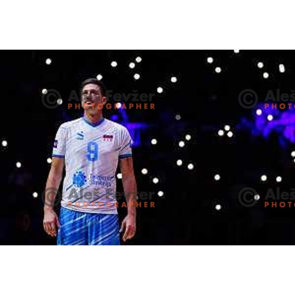 Dejan Vincic during Dejan Vincic farewell after Men’s Volleyball Nations League match between Slovenia and Serbia in Ljubljana, Slovenia on July 20, 2025. Photo Grega Valancic