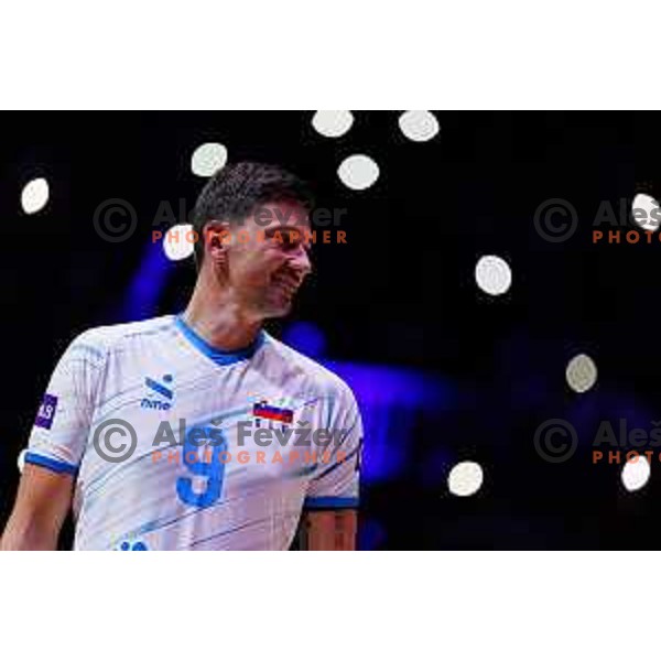 Dejan Vincic during Dejan Vincic farewell after Men’s Volleyball Nations League match between Slovenia and Serbia in Ljubljana, Slovenia on July 20, 2025. Photo Grega Valancic