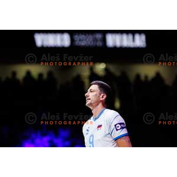 Dejan Vincic during Dejan Vincic farewell after Men’s Volleyball Nations League match between Slovenia and Serbia in Ljubljana, Slovenia on July 20, 2025. Photo Grega Valancic
