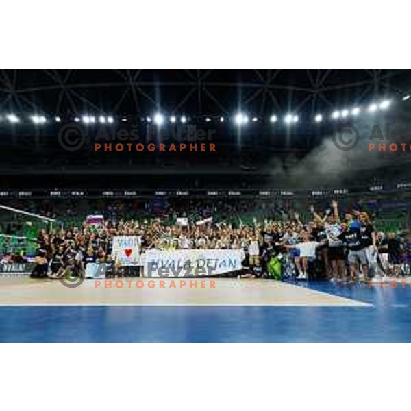 during Dejan Vincic farewell after Men’s Volleyball Nations League match between Slovenia and Serbia in Ljubljana, Slovenia on July 20, 2025. Photo Grega Valancic