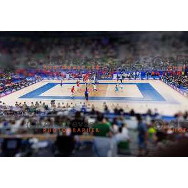 during Men’s Volleyball Nations League match between Slovenia and Serbia in Ljubljana, Slovenia on July 20, 2025. Photo Grega Valancic