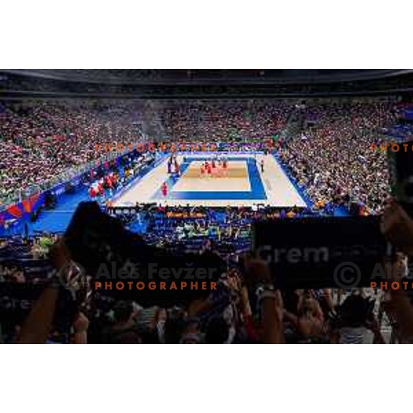during Men’s Volleyball Nations League match between Slovenia and Serbia in Ljubljana, Slovenia on July 20, 2025. Photo Grega Valancic