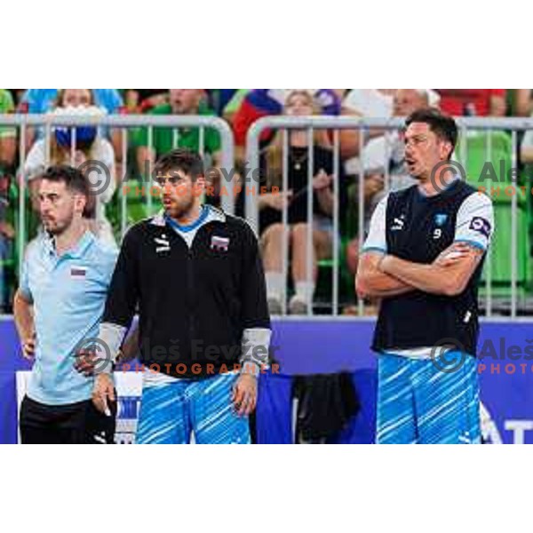 Dejan Vincic in action during Men’s Volleyball Nations League match between Slovenia and Serbia in Ljubljana, Slovenia on July 20, 2025. Photo Grega Valancic
