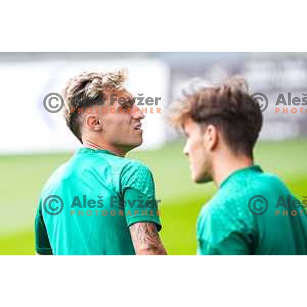 Alejandro Blanco of Olimpija during practice session of NK Olimpija before UEFA Conference League play-off in Ljubljana, Slovenia on July 22, 2025