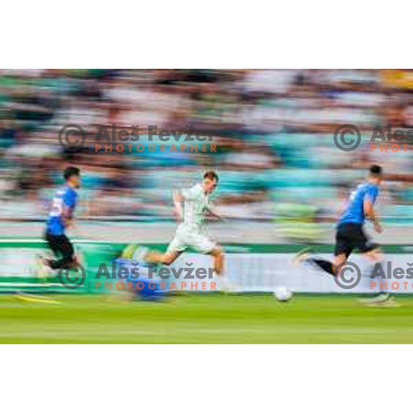 Dino Kojic of NK Olimpija Ljubljana in action during UEFA Conference League 2025/2026 second qualifying round match between Olimpija Ljubljana and Inter Escaldes in SRC Stozice, Ljubljana, Slovenia on July 23, 2025. Photo Grega Valancic