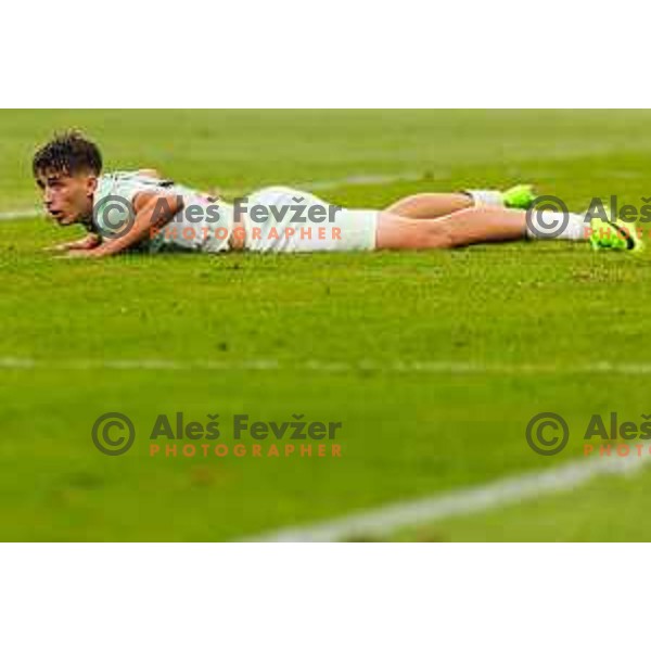 Mateo Acimovic of NK Olimpija Ljubljana during UEFA Conference League 2025/2026 second qualifying round match between Olimpija Ljubljana and Inter Escaldes in SRC Stozice, Ljubljana, Slovenia on July 23, 2025. Photo Grega Valancic