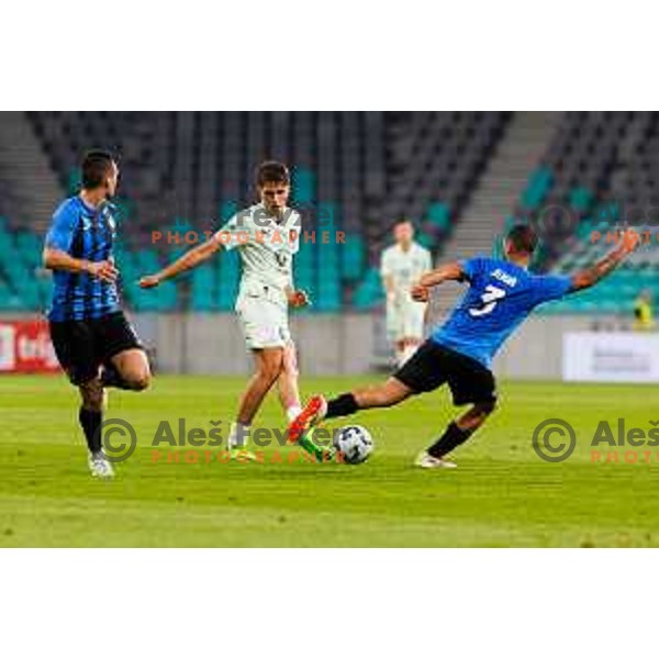 Mateo Acimovic of NK Olimpija Ljubljana during UEFA Conference League 2025/2026 second qualifying round match between Olimpija Ljubljana and Inter Escaldes in SRC Stozice, Ljubljana, Slovenia on July 23, 2025. Photo Grega Valancic
