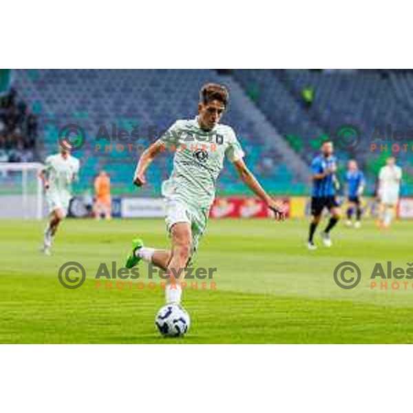 Mateo Acimovic of NK Olimpija Ljubljana during UEFA Conference League 2025/2026 second qualifying round match between Olimpija Ljubljana and Inter Escaldes in SRC Stozice, Ljubljana, Slovenia on July 23, 2025. Photo Grega Valancic