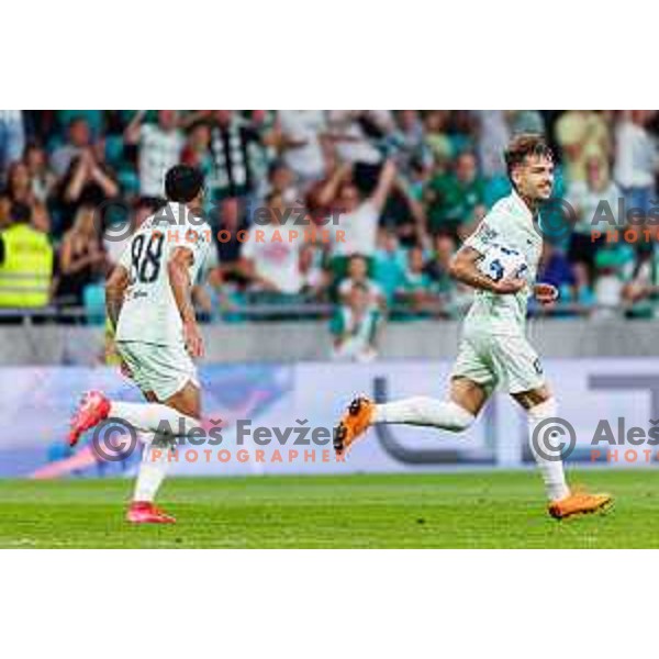 Diogo Costa Pinto of NK Olimpija Ljubljana during UEFA Conference League 2025/2026 second qualifying round match between Olimpija Ljubljana and Inter Escaldes in SRC Stozice, Ljubljana, Slovenia on July 23, 2025. Photo Grega Valancic
