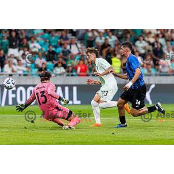 Diogo Costa Pinto of NK Olimpija Ljubljana during UEFA Conference League 2025/2026 second qualifying round match between Olimpija Ljubljana and Inter Escaldes in SRC Stozice, Ljubljana, Slovenia on July 23, 2025. Photo Grega Valancic