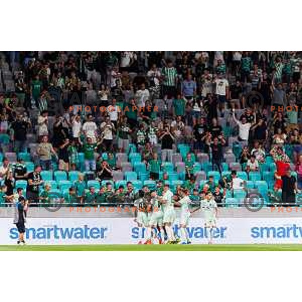 Players of NK Olimpija during UEFA Conference League 2025/2026 second qualifying round match between Olimpija Ljubljana and Inter Escaldes in SRC Stozice, Ljubljana, Slovenia on July 23, 2025. Photo Grega Valancic