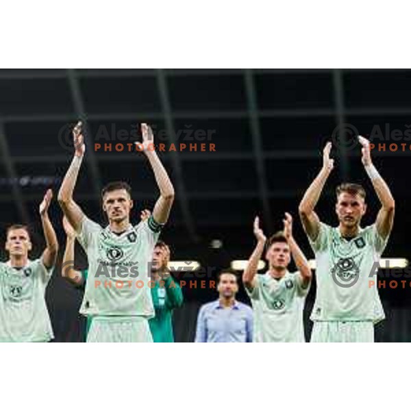 Ahmet Muhamedbegovic of NK Olimpija Ljubljana during UEFA Conference League 2025/2026 second qualifying round match between Olimpija Ljubljana and Inter Escaldes in SRC Stozice, Ljubljana, Slovenia on July 23, 2025. Photo Grega Valancic