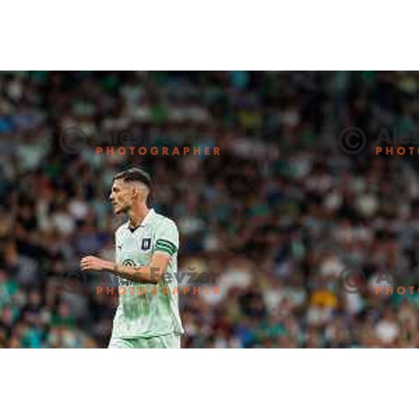 Ahmet Muhamedbegovic of NK Olimpija Ljubljana during UEFA Conference League 2025/2026 second qualifying round match between Olimpija Ljubljana and Inter Escaldes in SRC Stozice, Ljubljana, Slovenia on July 23, 2025. Photo Grega Valancic