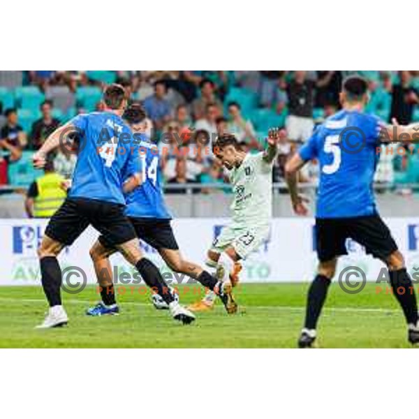 Diogo Costa Pinto of NK Olimpija Ljubljana during UEFA Conference League 2025/2026 second qualifying round match between Olimpija Ljubljana and Inter Escaldes in SRC Stozice, Ljubljana, Slovenia on July 23, 2025. Photo Grega Valancic