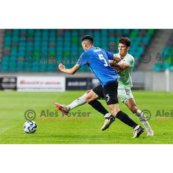 Marko Brest of NK Olimpija Ljubljana during UEFA Conference League 2025/2026 second qualifying round match between Olimpija Ljubljana and Inter Escaldes in SRC Stozice, Ljubljana, Slovenia on July 23, 2025. Photo Grega Valancic