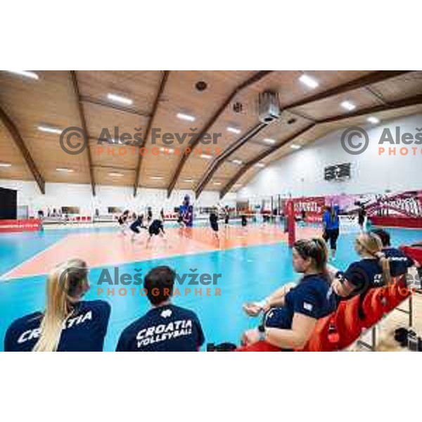 in action during Women\'s friendly volleyball match between Slovenia and Croatia in Center Dras, Maribor, Slovenia on July 24, 2025 Photo:Jure Banfi