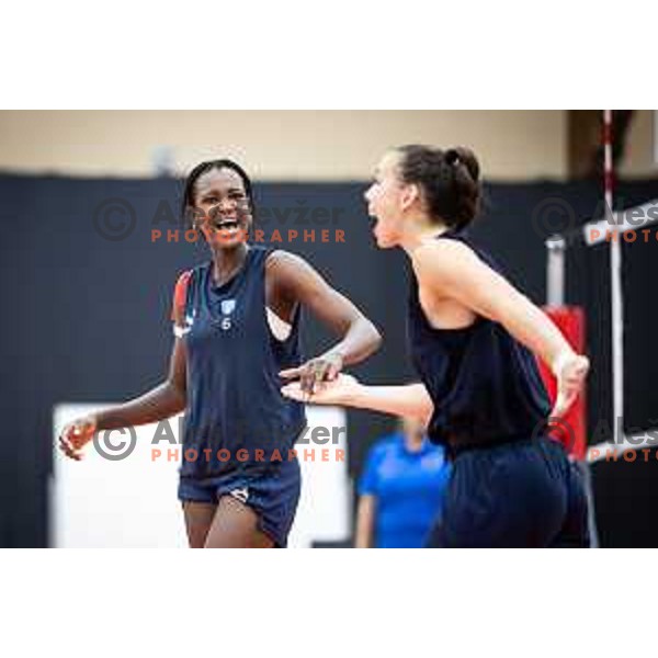 in action during Women\'s friendly volleyball match between Slovenia and Croatia in Center Dras, Maribor, Slovenia on July 24, 2025 Photo:Jure Banfi