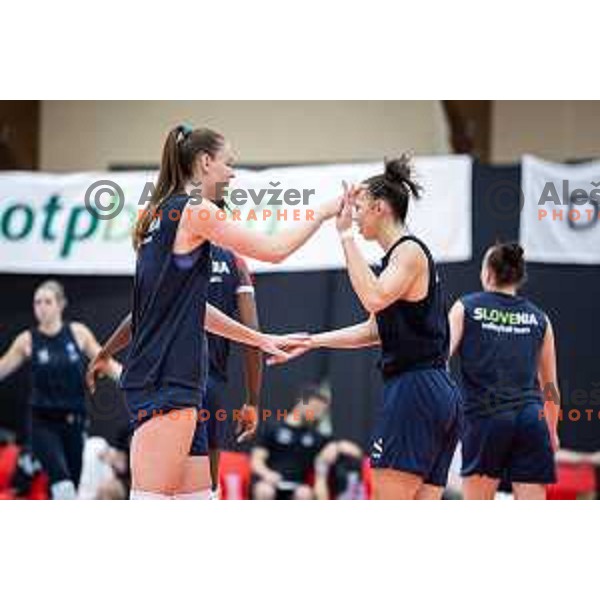 in action during Women\'s friendly volleyball match between Slovenia and Croatia in Center Dras, Maribor, Slovenia on July 24, 2025 Photo:Jure Banfi
