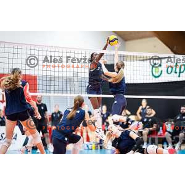 in action during Women\'s friendly volleyball match between Slovenia and Croatia in Center Dras, Maribor, Slovenia on July 24, 2025 Photo:Jure Banfi
