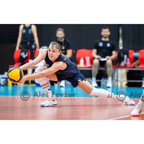in action during Women\'s friendly volleyball match between Slovenia and Croatia in Center Dras, Maribor, Slovenia on July 24, 2025 Photo:Jure Banfi