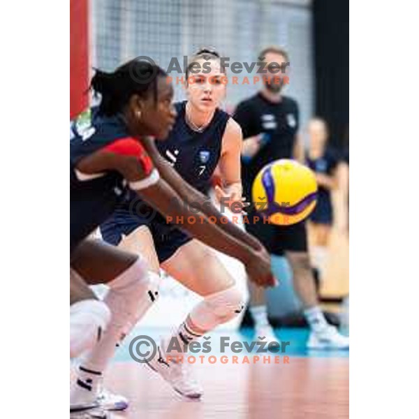 in action during Women\'s friendly volleyball match between Slovenia and Croatia in Center Dras, Maribor, Slovenia on July 24, 2025 Photo:Jure Banfi