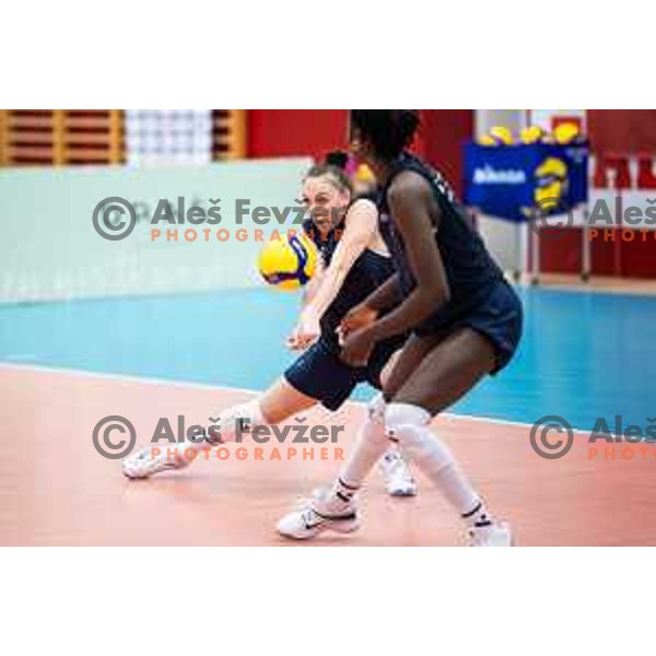 in action during Women\'s friendly volleyball match between Slovenia and Croatia in Center Dras, Maribor, Slovenia on July 24, 2025 Photo:Jure Banfi