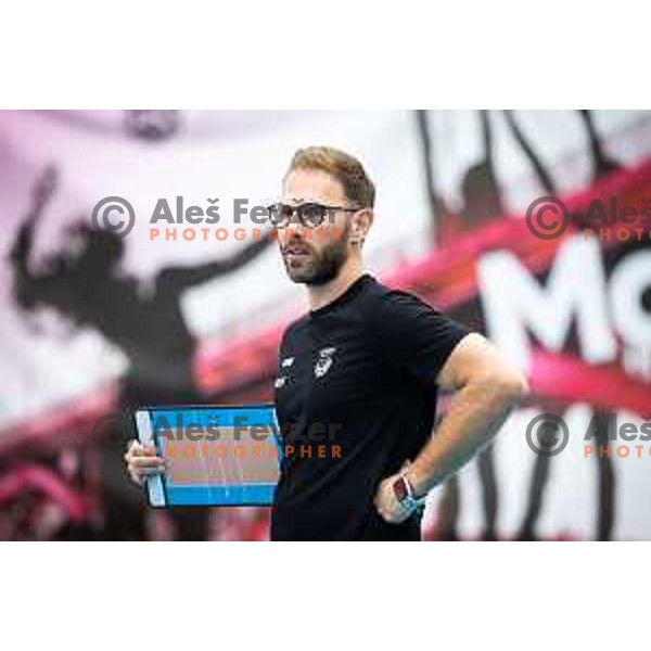 in action during Women\'s friendly volleyball match between Slovenia and Croatia in Center Dras, Maribor, Slovenia on July 24, 2025 Photo:Jure Banfi