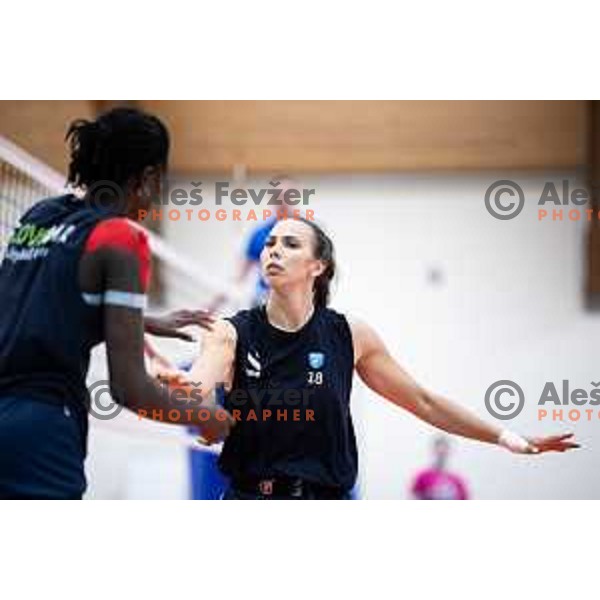 in action during Women\'s friendly volleyball match between Slovenia and Croatia in Center Dras, Maribor, Slovenia on July 24, 2025 Photo:Jure Banfi